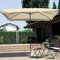 BAKAJI Parasol de jardin, mât central, 3 x 2 m, poteau en acier, fermeture à poulie, système aérien, décoration extérieure, tonnelle, piscine, jardin, terrasse, espaces extérieurs, ecru, grand