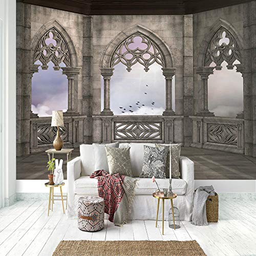 3d Fototapete Vlies Mittelalterlicher Steinbalkon Vlies Wand Tapete Wohnzimmer Schlafzimmer Büro Flur Dekoration Wandbilder Moderne Wanddeko-430x300cm