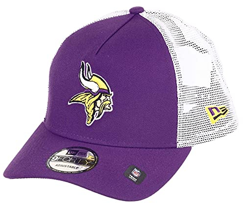 New Era Minnesota Vikings NFL White Mesh Trucker 9Forty A-Frame Trucker Cap - One-Size