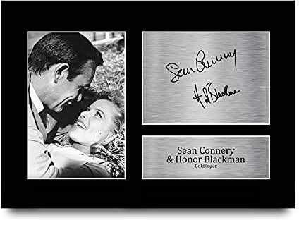 HWC Trading A4 Sean Connery & Honor Blackman James Bond Goldfinger Geschenke Gedruckt, Signiert Autogramm Bild Für Film-Erinnerungsstücke-Fans