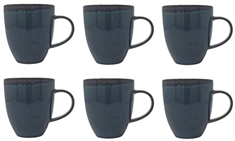 Villeroy & Boch Crafted Denim 6er Set Becher mit Henkel blau 350ml Porzellan