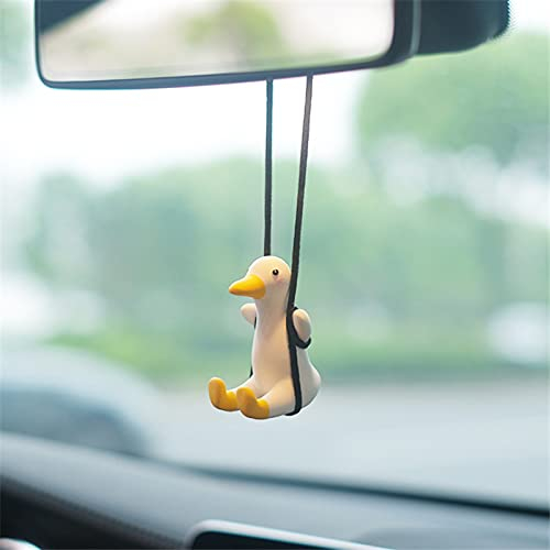 Süße Schaukel-Ente Auto-Anhänger Innenspiegel Anhänger Charms Ornament Autospiegel Hänge-Zubehör (niedliche Ente)