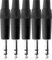 Pronomic Steckerset 6,3mm Stereo-Klinke 5 Stück - zur Kabelkonfektionierung und Montage - Für symmetrische und Stereo-Verbindungen - Spannzangen-Zugentlastung - Stabiles Druckguss-Gehäuse - Schwarz