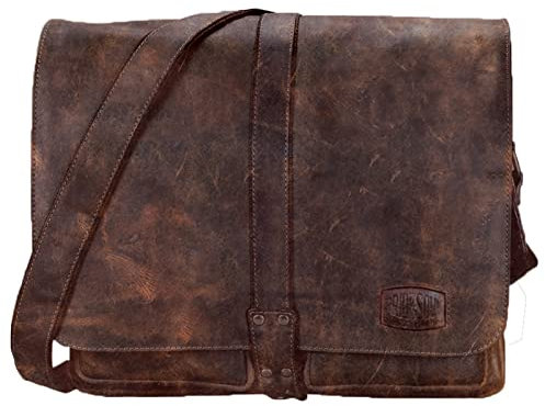 fixbag Unisex Bicycle Shoulder Bag with Klickfix Compact Bag Rail for Bicycle, Laptop Bag for 15 Inch Notebook, Genuine Leather Bag, Luggage, Hand Luggage (Pack of 1), brown, ca. 36 x 34 x 12 cm,