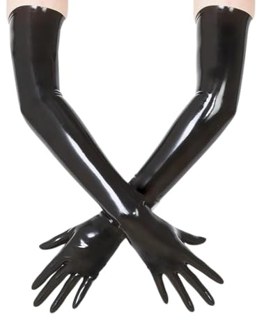 Rude Rider Fetisso Latexhandschuhe Gloves Handschuhe black schwarz Fetisch Naturlatex Latex 1530 long/lang chloriert (S/small)