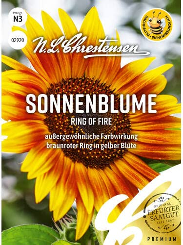 Sonnenblume Ring of Fire Samen, Packungsgröße N3, Portion Saatgut