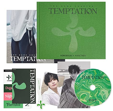 TXT - [The Name Chapter : TEMPTATION] (Farewell Ver.) Photo Book + Lyric Book + CD + Sticker Pack + Bookmark + Post Card + Photo Card + Poster + 1 Pocket Hand Mirror + 4 Extra Photocards
