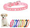 Hotlion Strass Hundehalsband Niedlich Kristall Diamant Katzenhalsband Weiches Leder Kätzchen Welpen Halsbänder Verstellbar für Kleine Mittlere Hunde Rosa S