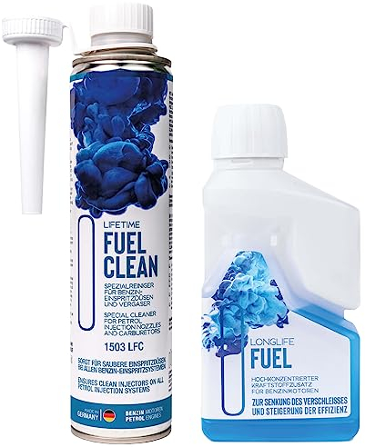 LIFETIME Benzin Einspritzdüsen Reiniger Bundle - Benzin Injektor & Ventil Reiniger Plus Motorsystemreiniger Additiv Bundle – Benzin Additiv Kur für 6 Tankfüllungen
