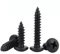 FandWay Vis Autotaraudeuses à Tête Ronde M3 - 8/10/12/16/20mm Oxyde Noir Acier Vis à Tête Bombée Cruciformes Autoperceuses Entièrement Fileté (25 pièces/chacune)