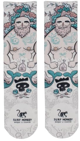 Surf Monkey Calzini sportivi Uomo e Donna - Mid High - Taglie 36-40 | 41-46