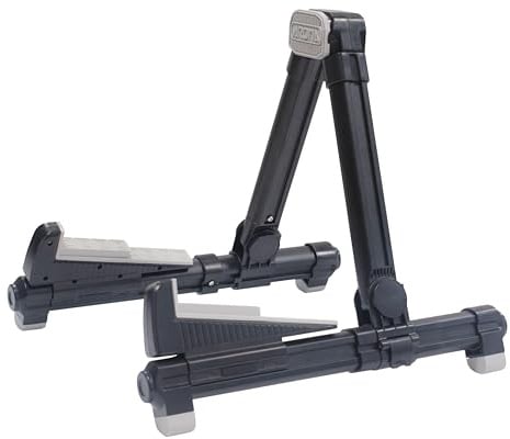 AUPHY AGS08 Gitarrenständer aus Aluminium, verstellbare Basis, ultraleicht und faltbar, rutschfest, geeignet für Akustikgitarre, E-Gitarre usw