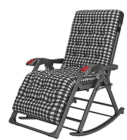 Campingstuhl, Terrassen-Loungesessel, Garten-Schaukelstuhl mit Matratze, klappbarer Liegestuhl, verstellbarer Sonnenliege-Rocker für den Außenbereich, Zerovity-Sitz mit Kopfstützen-Seitenhalter,