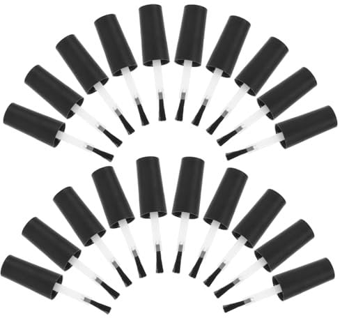 FRCOLOR 20 Pcs Nail Polish Brush Replacement Set Gel and Liquid Nail Polish Bottles Brush Caps for Diy and Salon Use