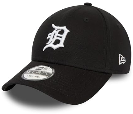 New Era Detroit Tigers Cap Kappe gebogener Schirm verstellbar Strapback Baseball Fanartikel Teamlogo schwarz - One-Size