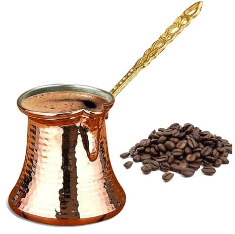 NAGODYA Turkish Coffee Copper Pot, 5.07 Oz, Traditional Ottoman Handcrafted Coffee Maker, Unique Gift For Coffee Lovers