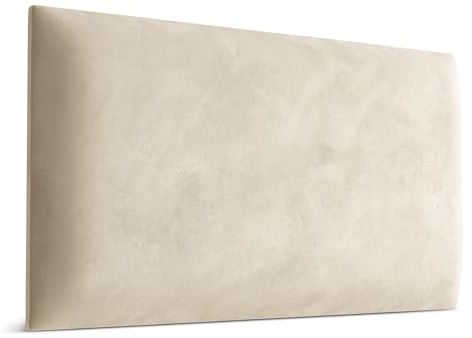 Muralo - Samt Wandkissen Stoff Polster-Paneel für Schlafzimmer Wohnzimmer Bett Wandpolster Bettkopfteil Lendekissen Modern Luxus Gepolstert Magic Velvet (Creme, 50 cm x 30 cm)