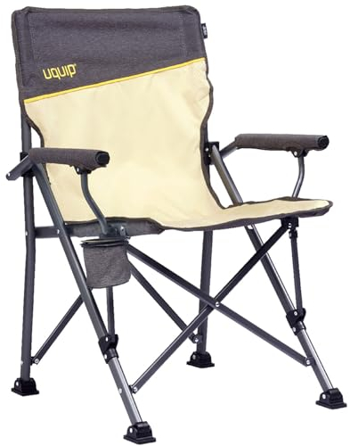 Uquip Campingstuhl Roxy Boulder I Faltbarer Klappstuhl mit 120 kg Traglast I kompakter Faltstuhl aus Stahl & Polyester I klappbarer Outdoor-Stuhl für Camping, Strand, Angeln, Garten & Festivals