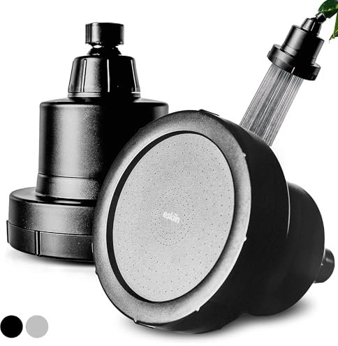 Eskiin Filtered Showerhead - Best Shower Head With Filters For Healthy Hair & Skin - High Pressure Water Softener For Hard Water - Reduce Dandruff, Protect Colored Hair, And Soothe Dry Skin (Black)