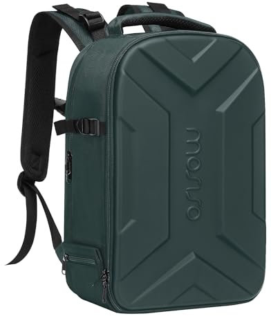 MOSISO Camera Backpack, DSLR/SLR/Mirrorless Photography Camera Bag Waterproof Artistic Geometric Hardshell Case with Tripod Holder&15-16 inch Laptop Compartment for Canon/Nikon/Sony, Emerald Green