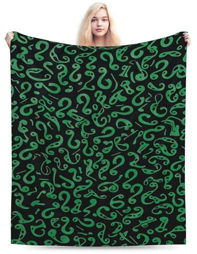 hihihihihihihihi Flanelldecke mit Fragezeichen, Flanell, Bettüberwurf, Plüsch, einzigartiges Geburtstagsgeschenk für Jungen, Mädchen, Frauen, Sofa, Couch, Schlafzimmer, Wohnzimmer, warm, die ganze