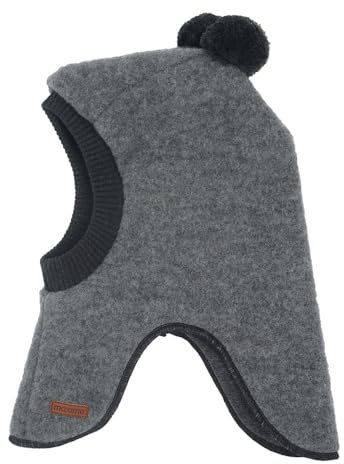 maximo Soft Wool GOTS Kinder Schlupfmütze Kindermütze Wintermütze Wollmütze Strickmütze - Made in Germany mit Futter Winter Herbst-Winter - 55 cm grau
