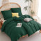 WAVVE Bettwäsche 135x200 4teilig Smaragdgrün - Bettbezüge 135 x 200 2er Set mit Kissenbezüge 80x80 cm, Bettwäsche-Sets 135x200cm aus Mikrofaser mit Reißverschluss Weich