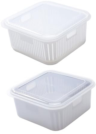 MOLUCKFU Abtropfschale Kunststoff Doppel Schicht Mit Deckel Küchentrockenkorb Gemüse Obst Spülbecken Abtropfkorb Für Innenküche Und Camping