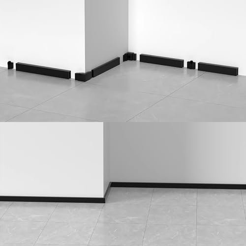 Raouoae Hochwertige Sockelleiste Aus Aluminium Länge 125 Cm * 4 Stück Küchensockelleiste Eckleisten Langlebig Und Modern Für Jeden Raum Für Küche Kleiderschrank Badezimmer Garage(Grau,Höhe: 20 mm)