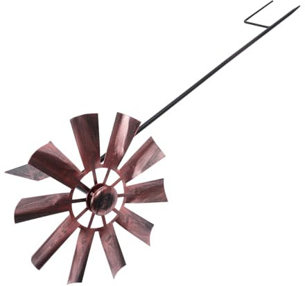 BESPORTBLE Eisenkunst-windmühle Gartenornament Bodeneingesetzt Windrad Metallblätter Dekoration Rasen Деко Installieren Schlichtes Design Langlebig Und Verschleißfest