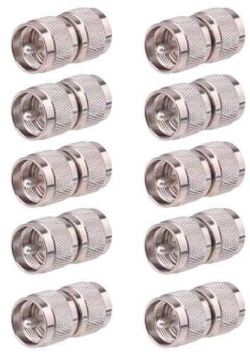 UHF PL-259 Koaxialadapter, 10 Stück, UHF-Stecker auf Stecker, RF-Stecker für CB- und Ham-Radios, Antennen und Kommunikationsgeräte