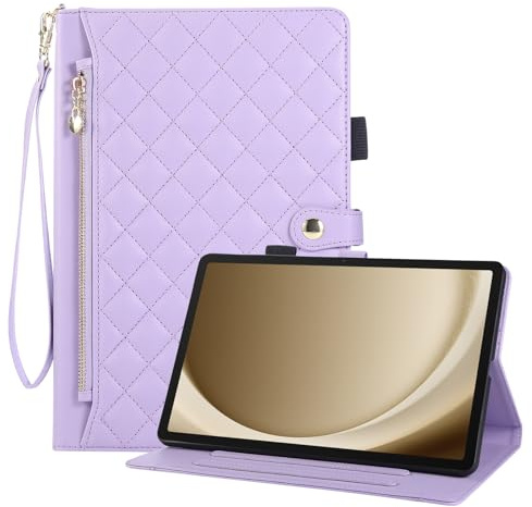 Rosbtib Case for Samsung Galaxy Tab A9 Plus/Samsung Galaxy Tab A9+ 11 inch 2023, Wallet style PU leather tablet case with zip, Card Slot and Stand Function for Galaxy Tab A9+, Purple