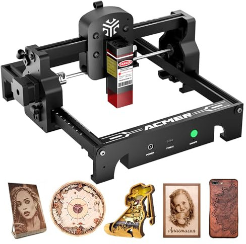 S1 Mini Macchina per Incisione Laser, 2.5/3.5W Incisore Laser con Precisione di 0,04 mm Macchina Taglio Laser da Tavolo per Acciaio Inox Legno Metallo Pelle Area Di Lavoro 130 X 130 mm (2.5, Watt)