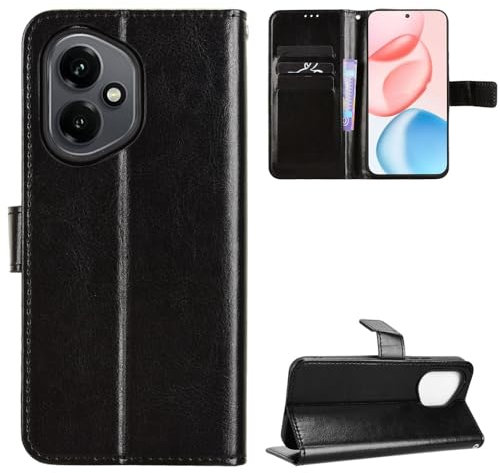 Ebzzliy Cover per Honor 400, Pelle Premium Portafoglio Slot per Schede Chiusura Magnetica Custodia, Antiurto Case, Nero