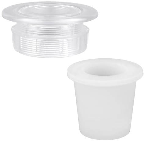 BOXOB 2 Patio Table Umbrella Hole Ring Plug Sets, Outdoor Parasol Cover Insert for Yard, Garden, Pool, Camping (Clear)