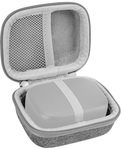 Geekria for Creators Microphone Carrying Case Compatible with Hollyland Lark A1, M1, C1, Rode Wireless Micro, Boya mini, Maono Wave T1 Mini Charging Case, Hard Shell Travel Bag (Light Grey)