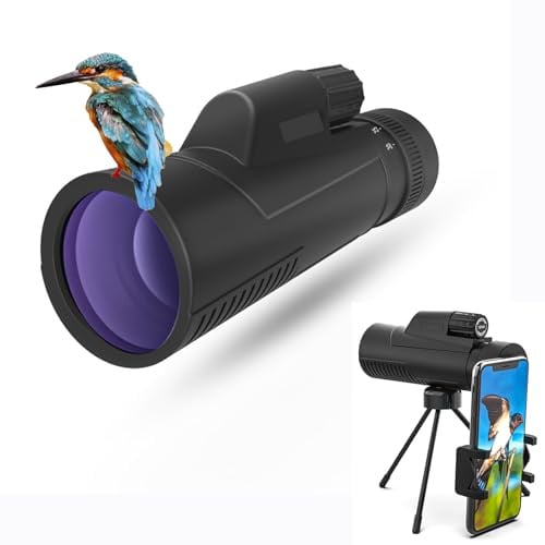 12x42 Monokular mit BAK4 Prisma & FMC Vergütung - Hochwertiges Fernrohr für Jagd, Vogelbeobachtung, Nachtbeobachtung und Reisen