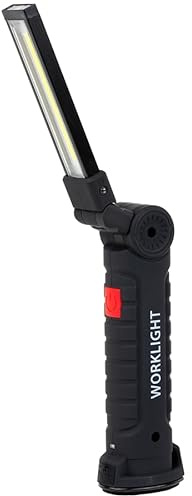 LUXULA 10 Stück LED-Arbeitsleuchte mit Akku, 5 Lichtmodi, USB-Aufladbar | 14 cm, 360° drehbare Taschenlampe mit Magnet Und Haken, Inspektionsleuchte, Werkstattlampe, Camping Zubehör
