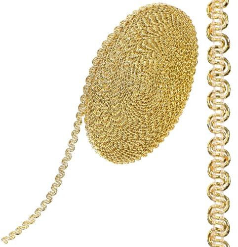 Toyvian Geflochtene Gimp Trim Band 0.24 Zoll 10M Gold Bordüre Zum Nähen Dekoratives Band Für Hochzeit Geburtstag Party Diy Basteln Kostüm Dekoration