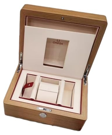 ROUREOX Herren Massivholz Uhrenbox Groß Massivholz Schatulle Matt Finish Silber Hardware Schutz Organizer Zubehör Uhrenkasten für Omega Aqua Terra