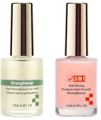 Xivicii Nail Strengthener, 2Pcs Nail Hardener Repair Serum Polish for Weak Damaged Thin Peeling Nails