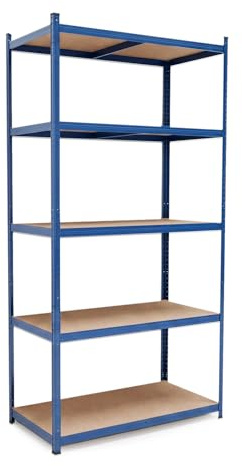 Scaffalatura BELKO® C224 Blu, 200x100x60 cm di profondit?, XXL scaffale per magazzino e cantina, scaffale in metallo con 5 ripiani, scaffale modulabile fino a 900 kg estremamente resistente (180 kg
