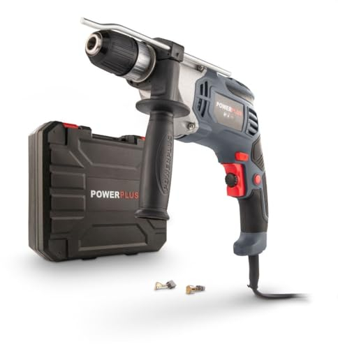 Powerplus Perceuse à Percussion Électrique POWE10035-2 en 1 : Perçage et Perçage à Percussion, Perceuse Filaire de 950 W, Vissage à Gauche et à Droite, 1 Accessoire