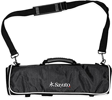Sayuto - Trousse de Cuisinier Vide 9 Couteaux de Cuisine et Ustensiles + 2 poches de rangement - Pour Chef Professionnel et Étudiants en Ecole Hôtelière