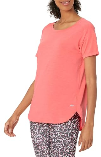 Amazon Essentials Damen Leichtes Fitness-T-Shirt mit Rundhalsausschnitt und lockerer Passform (in Übergröße erhältlich), Kräftiges Rosa, M