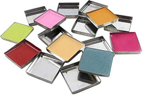 Lurrose 56pcs Empty Square Metal Pans for Eyeshadow Makeup Palette Eyeshadow Palette Pan Magnetic Makeup Palette for Makeup Cosmetic Travel (26mm)