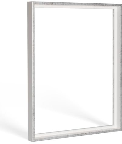 Bildershop-24 Schattenfugenrahmen mit Schattenfuge Lemgo Rahmen für Keilrahmenbilder und Leinwände 60 X 80cm Weiß Grau Antik