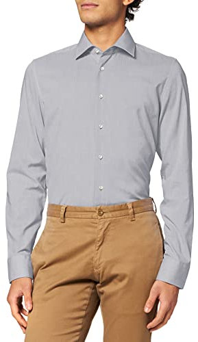 Seidensticker Herren Mens Slim Longsleeve Cotton Businesshemd, Dunkelgrau(666250), 42 EU