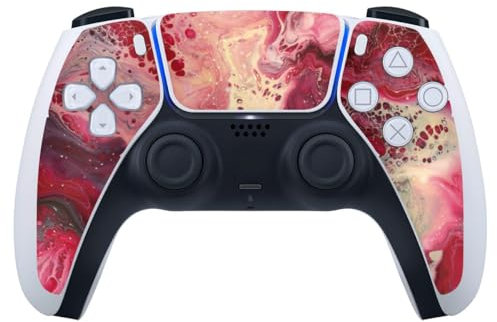 DeinDesign Skin kompatibel mit Sony Playstation 5 Controller PS5 Folie Sticker pink Abstrakt Marmor