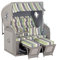 SunnySmart Sunny SMART Rustikal 305 Z Bullauge Comfort XL Strandkorb, Pinienholz/Geflecht, Stone-Grey/grau 1226, inkl. seitl. Fenster und Rückholfedern